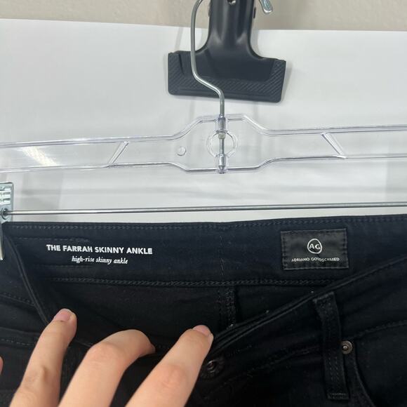 AG Adriano Goldschmied The Farrah Skinny Ankle Jeans in Black - Picture 3 of 7